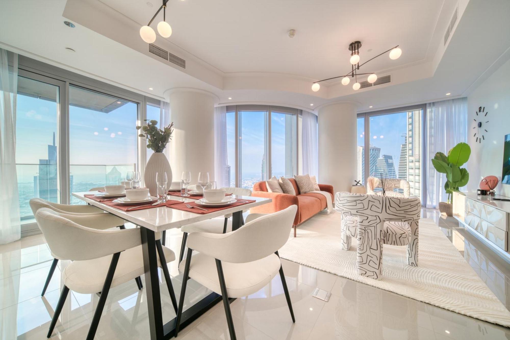 Downtown Luxury - Stunning Burj Khalifa & Sea View - 5 Minutes Walk To Dubai Mall Exterior foto